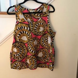 Multi Colored J Crew Sleeveless Blouse